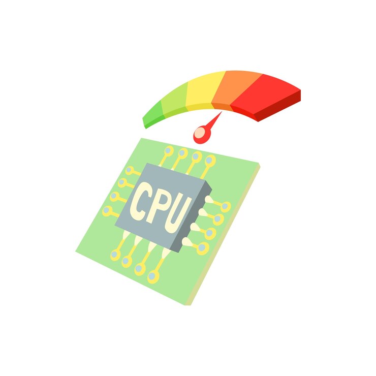 Vector measurement of processor temperature icon in cartoon style isolated on white background technique symbol