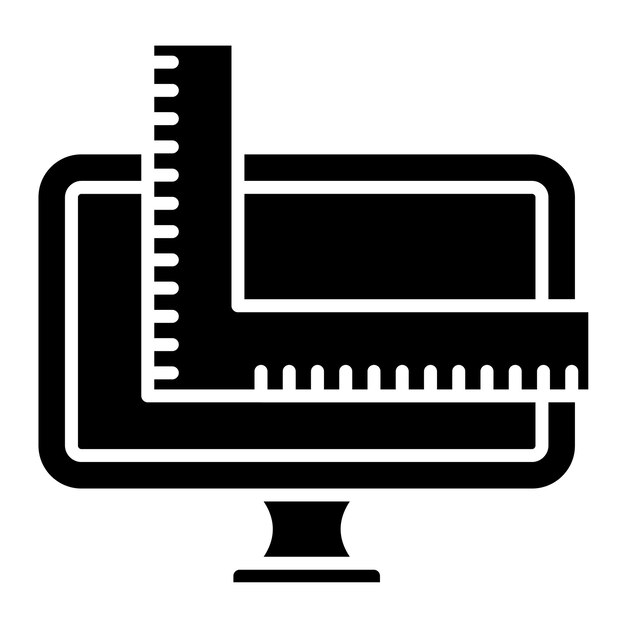 Measuring Glyph Solid Black Illustration