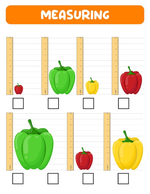 Vector measuring length with ruler education worksheet game practice sheets measurement in inches