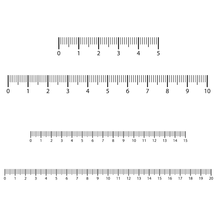 Vector measuring scale markup for rulers vector illustration