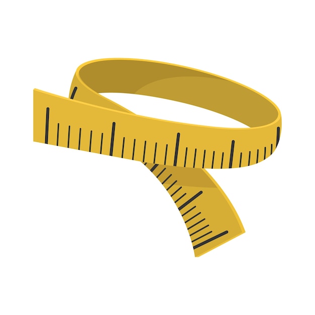 Measuring tape cartoon icon on a white background