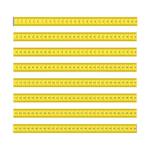 Vector measuring tape in centimeters