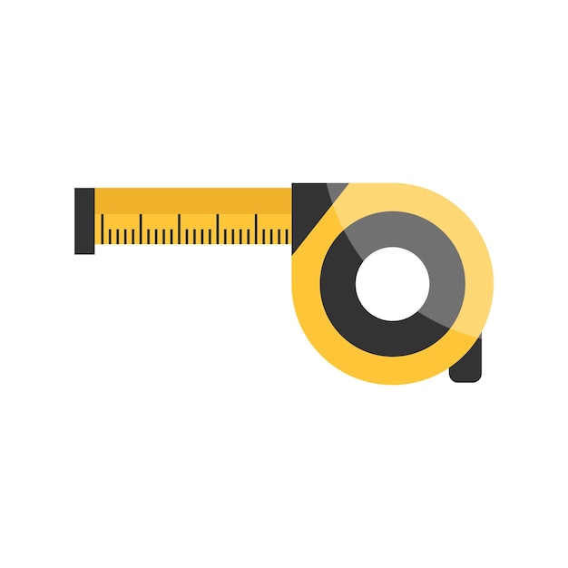Measuring tape icon in flat style Measure equipment vector illustration on isolated background Yardstick sign business concept