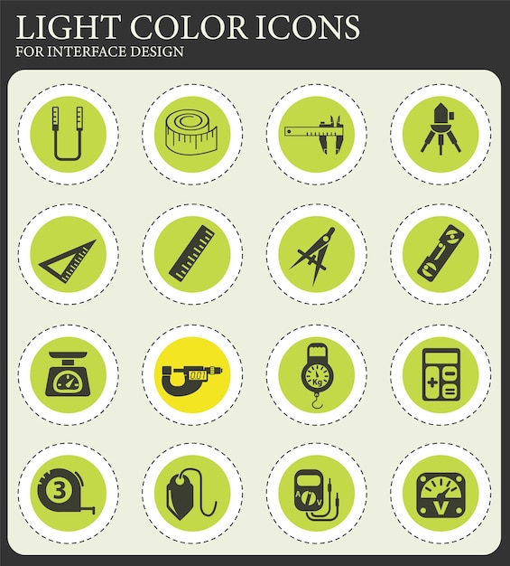 Vector measuring tools icon set