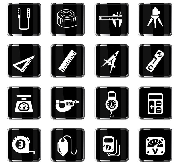 Measuring tools web icons for user interface design