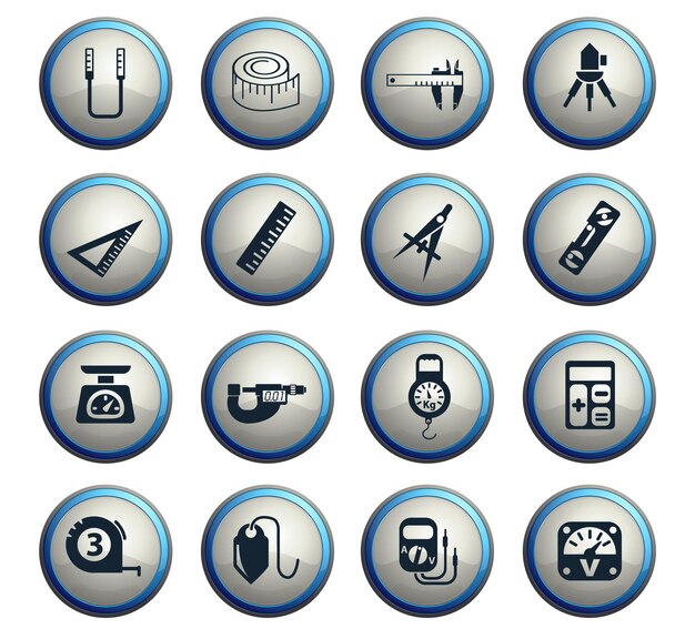 Measuring tools web icons for user interface design