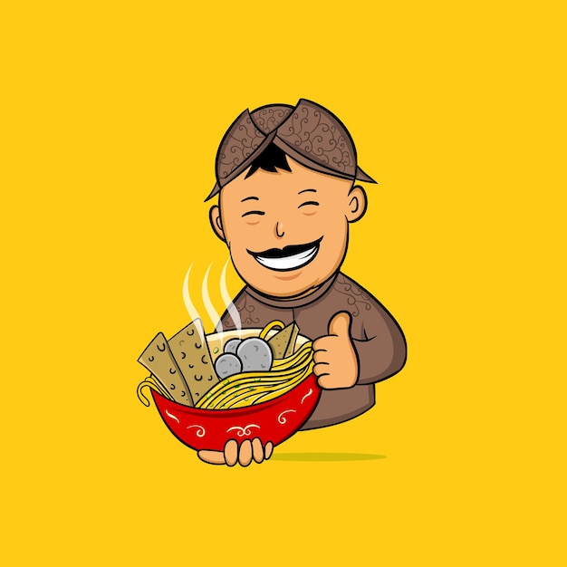 Meat Ball Chef Vector Illustratie