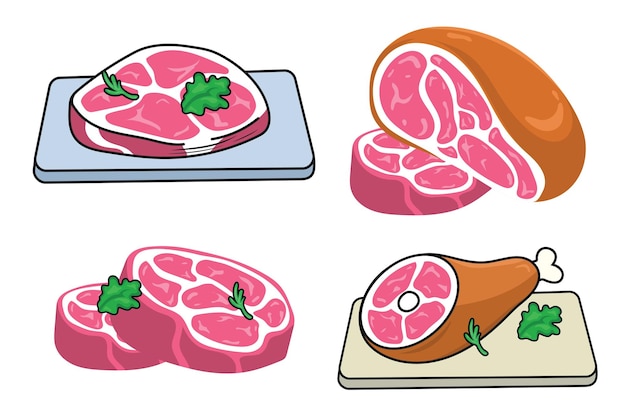 Vettore illustrazione del vettore alimentare di carne