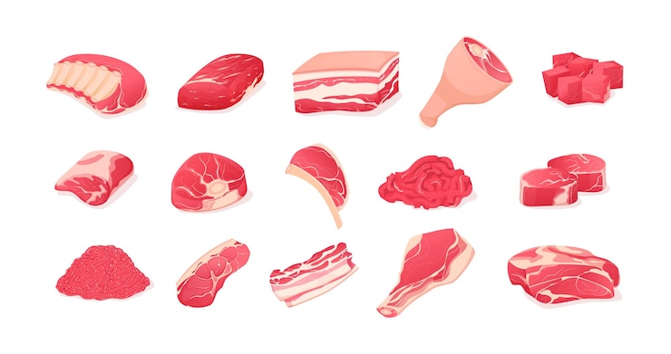 Vector 肉フレッシュステーキ肉デリカテッセンセット