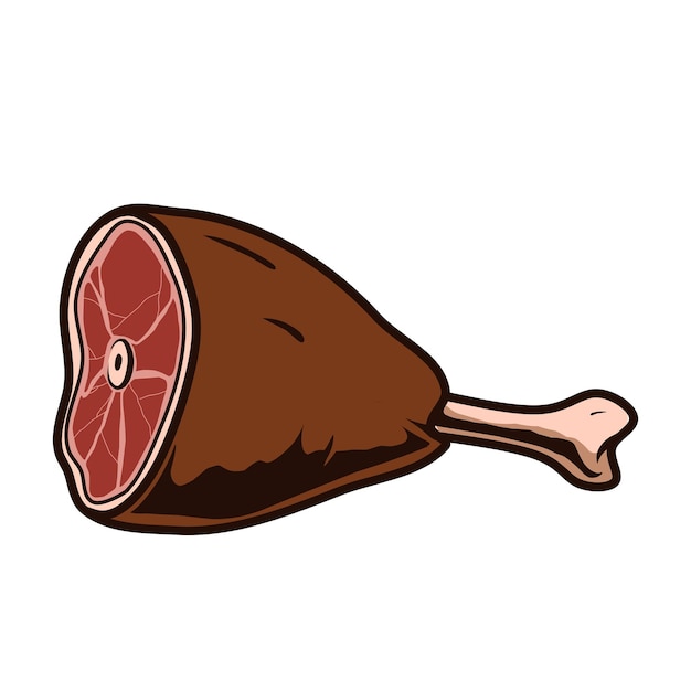 Vector meat leg vector illustration