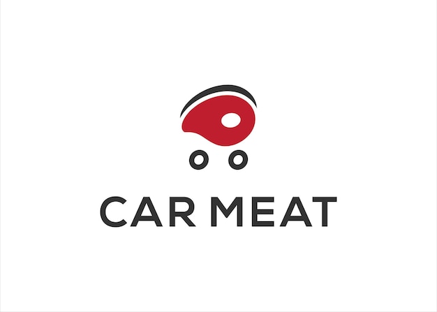 Meat logo delivery car design vector illustration