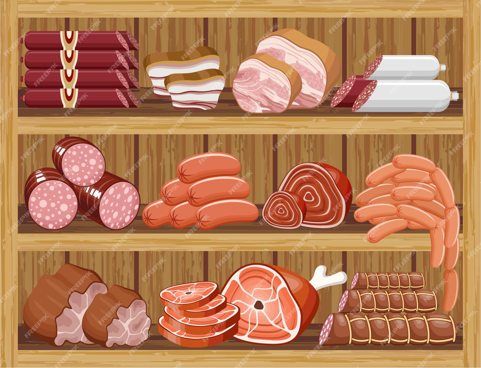Мясная продукция вектор