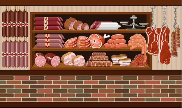 Vector meat market.