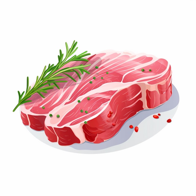Вектор Мясо свинина еда векторный дизайн свинья иллюстрация изолированные кулинария значок животноводческая ферма ресторан