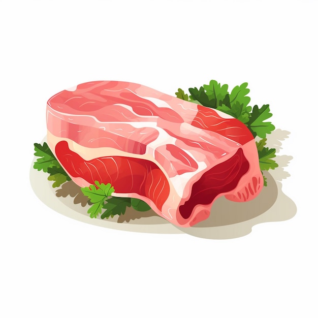 мясо свинина еда векторный дизайн свинья иллюстрация изолированные кулинария значок животноводческая ферма ресторан