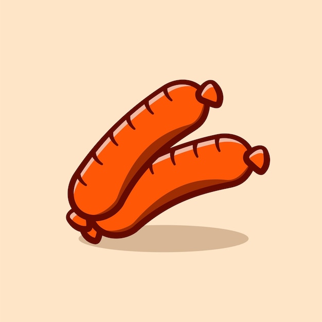 Meat sausage cartoon illustration concept