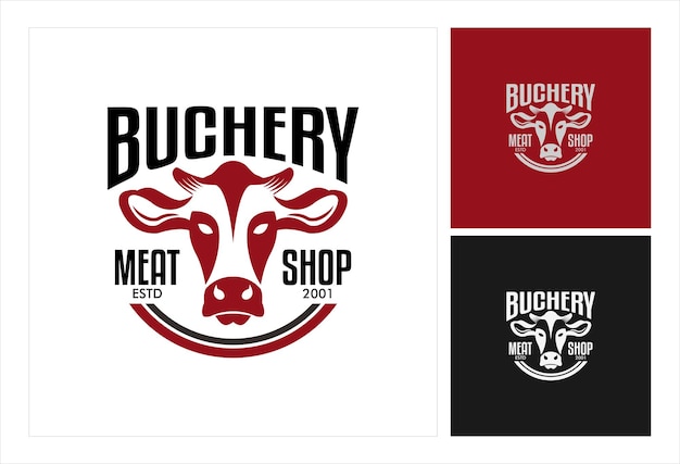 meat shop logo sign signage emblem badge logo natural product vintage retro fresh meatmeat store