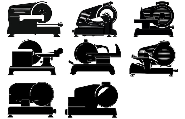 Vector meat slicer vector silhouette meat slicer glyph icon vector meat slicer sign