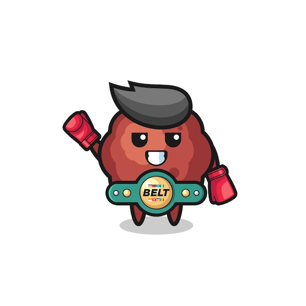 Meatball boxer mascot character , cute design