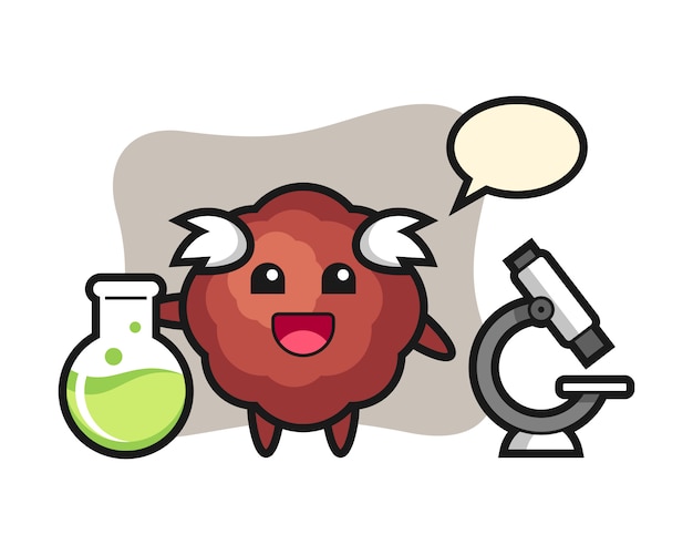 Meatball cartoon as a scientist