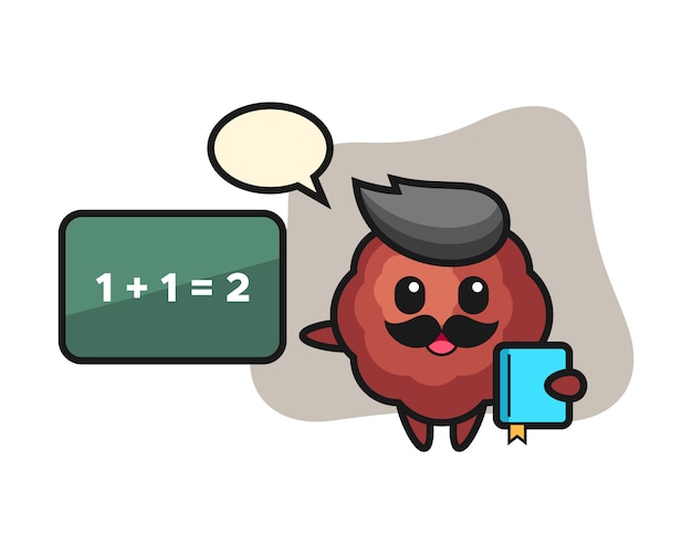 Vector meatball cartoon as a teacher