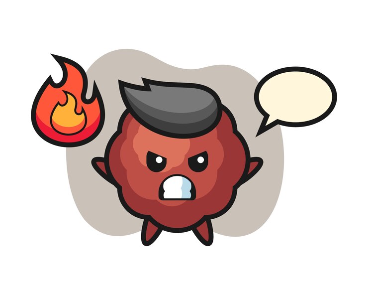 Vector 화난 몸짓으로 미트볼 만화