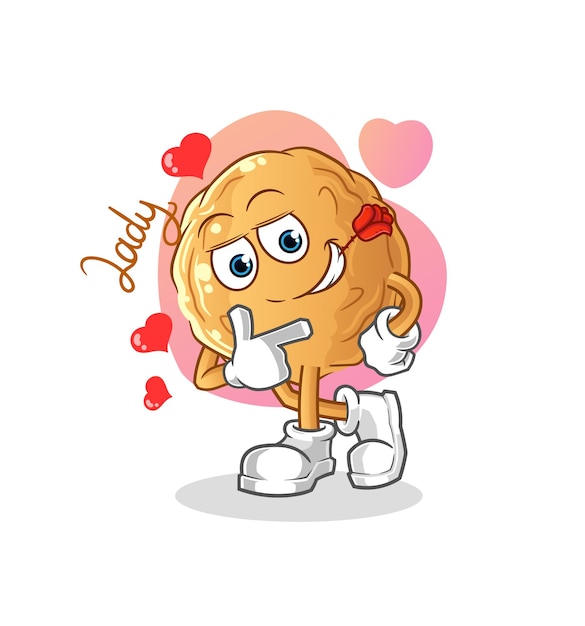 Vector the meatball flirting illustration. character vector