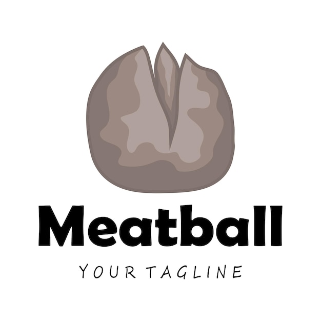 アジアの食品加工肉レストラン事業のためのミートボールロゴデザインイラストテンプレート