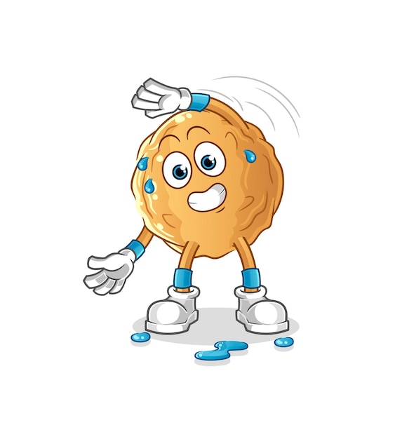 The meatball stretching character. cartoon mascot vector