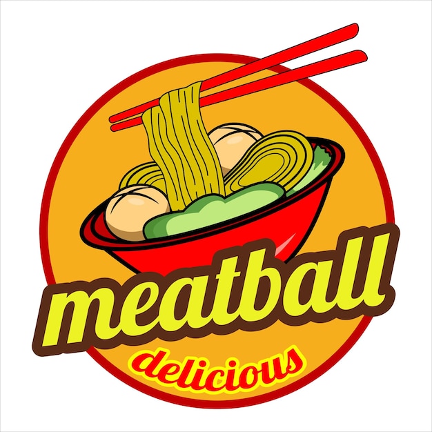 Meatball vector logo design Vector illustration