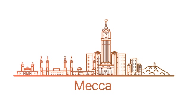 Linea sfumata colorata della città della mecca