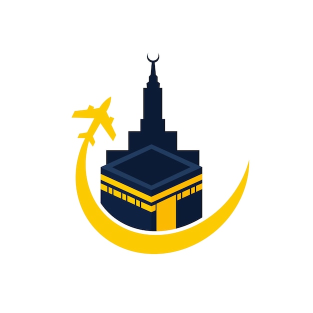 Mecca and hotel tower logo vector design