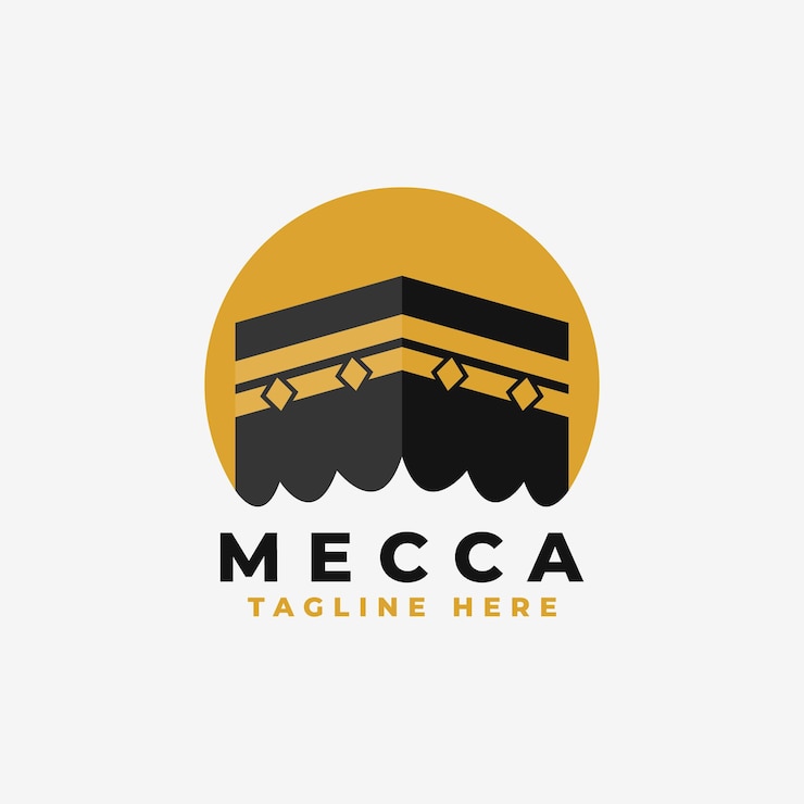 Vector 메카 kaaba 로고 벡터 일러스트 디자인 템플릿 영감 kaaba 로고 평면 디자인