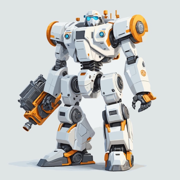 Vector mech engineer vector on white background