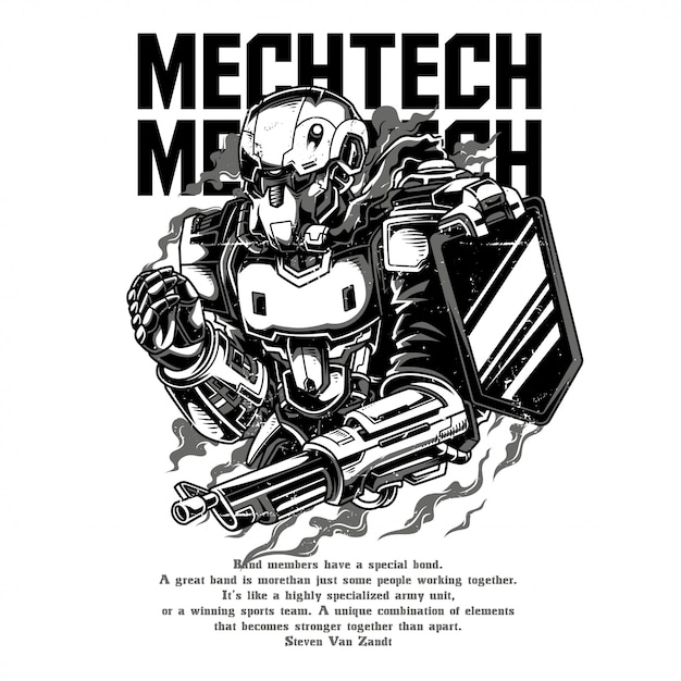 Mech tech black and white