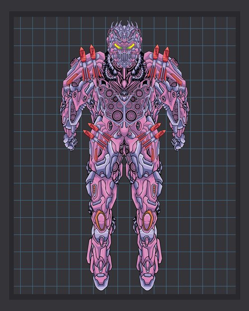 Иллюстрация робота механического тела это идеальная векторная иллюстрация для талисманов и татуировок или графики на футболках