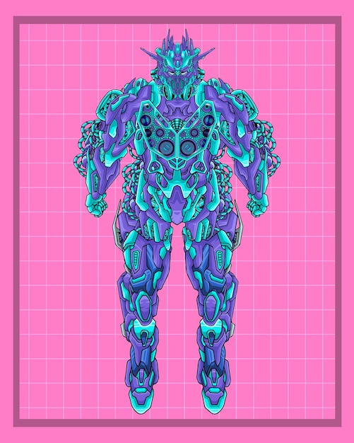 Mecha body robot illustration this is an ideal vector illustration for mascots and tattoos or tshirt graphics