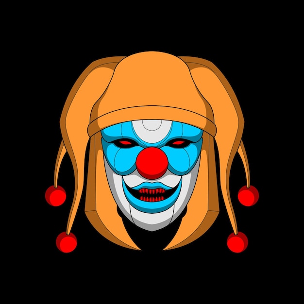Vettore testa di clown mecha
