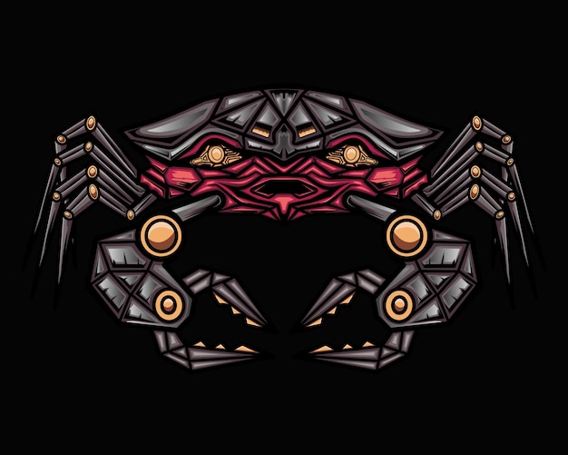 Mecha crab illustration vector graphic