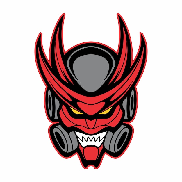 Vector mecha demon head