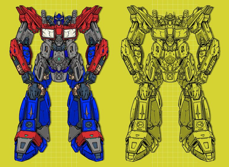 Vector mecha future illustration premium vector