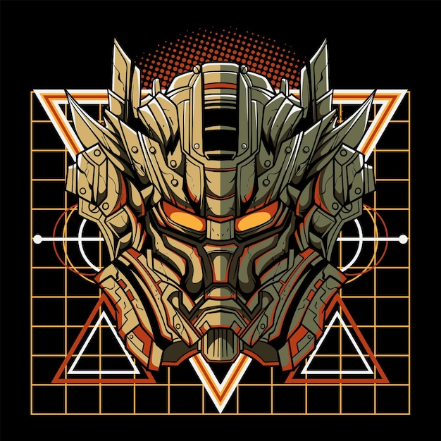 Vector mecha head illustratie vector art