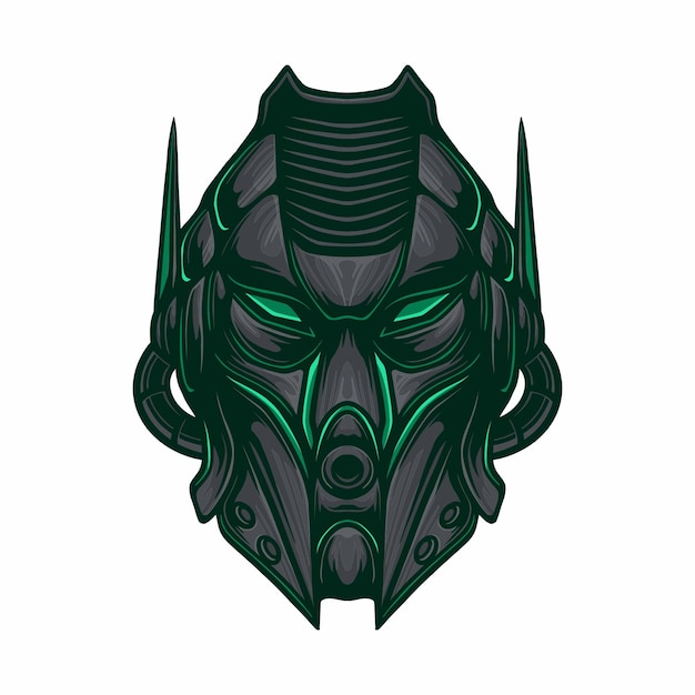 Mecha head vector illustration