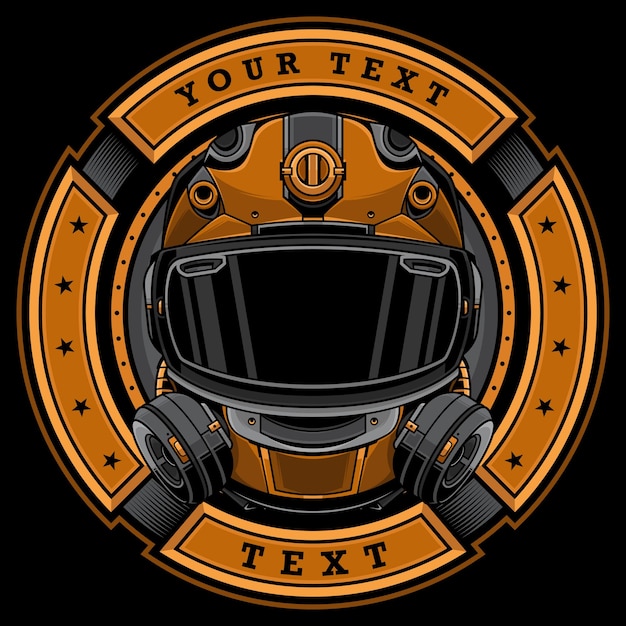 Vector mecha helm motorfiets logo