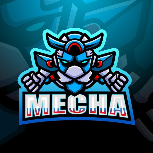 Mecha mascotte esport illustratie