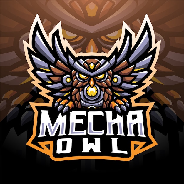 Mecha owl esport mascot logo design