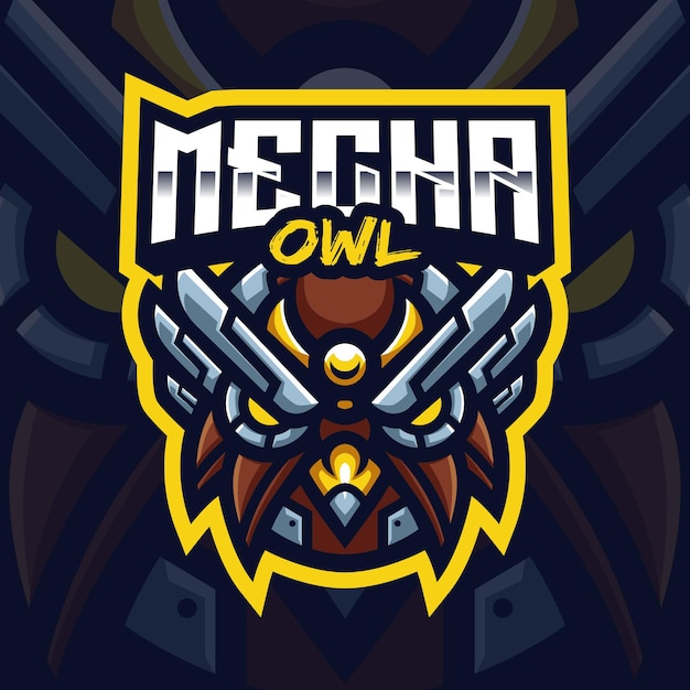 Mecha Owl Mascot Gaming Logo-sjabloon voor Esports Streamer Facebook Youtube