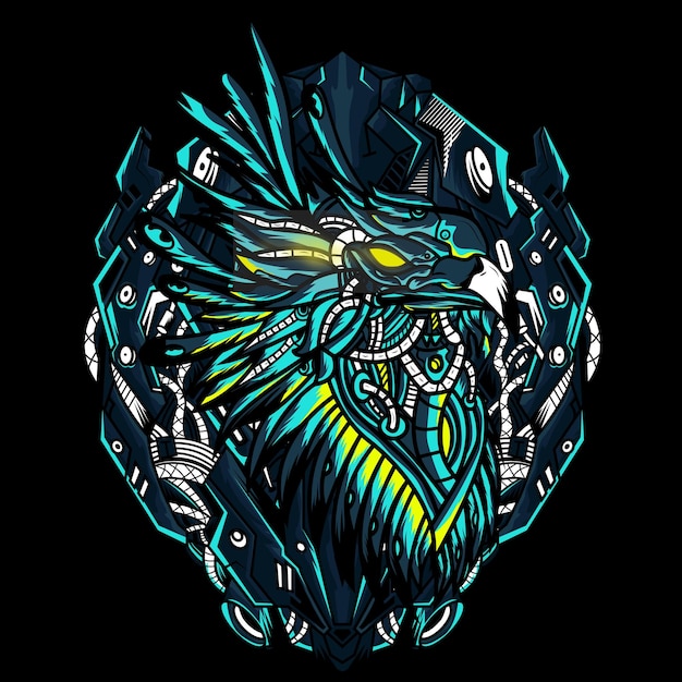 Mecha Phoenix Mythologie Dark Art Vector