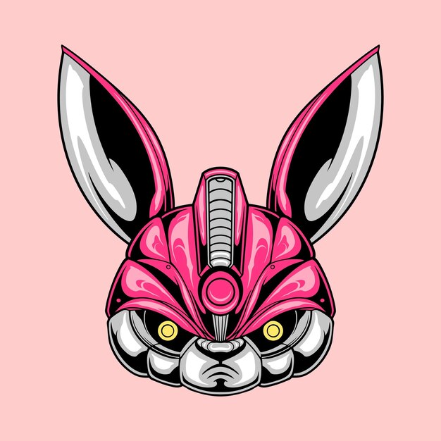 Vector mecha rabbit head