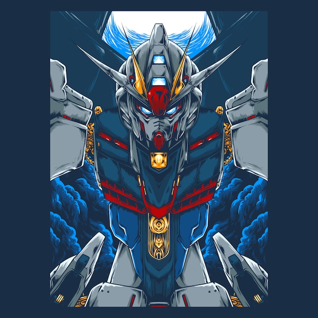 Vector mecha robot illustration